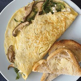 Wild mushroom omelet