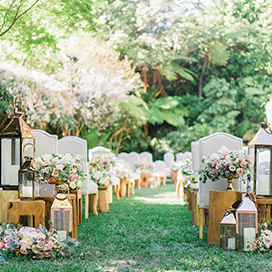 Stylish wedding aisle
