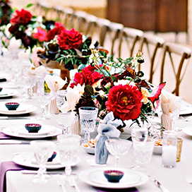 Beautiful banquet-style tables for your wedding reception