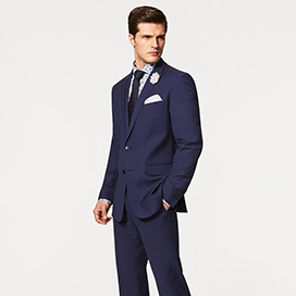 The Blue Suit and Printed Shirt