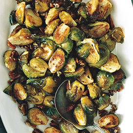 Roasted Brussels sprouts with pecans