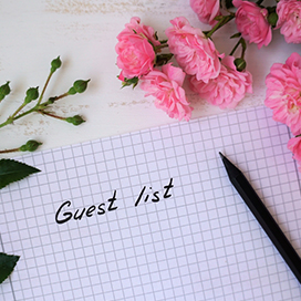 Prepare the guest list 12 months before the wedding