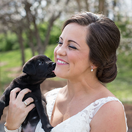 Couples are swapping flower bouquets for puppies