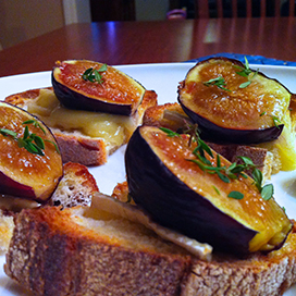 Toasts with Brie, Fig, and Thyme