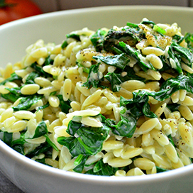 Creamy spinach parmesan Orzo