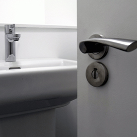 Using your shirt sleeve to open a bathroom door is ineffective