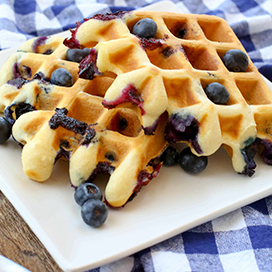 Berry waffle breakfast