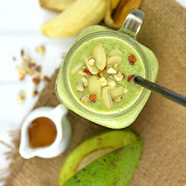 Homemade avocado honey smoothie