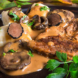 Chicken piccata with mushrooms
