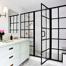 Black-Framed Shower Doors