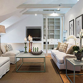 A Space with Slanted Ceilings